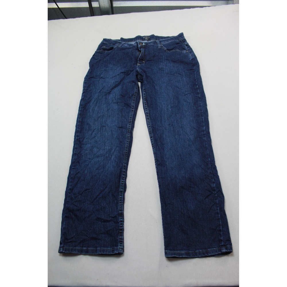 Riders by Lee Straight Leg Jeans Women 14 P Blue Excellent Dark Wash Petite
